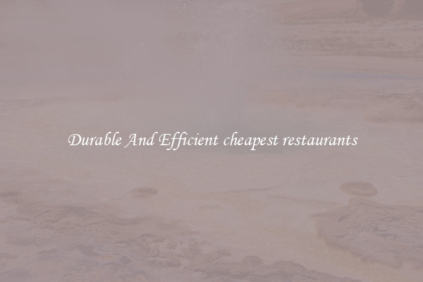 Durable And Efficient cheapest restaurants