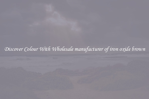 Discover Colour With Wholesale manufacturer of iron oxide brown