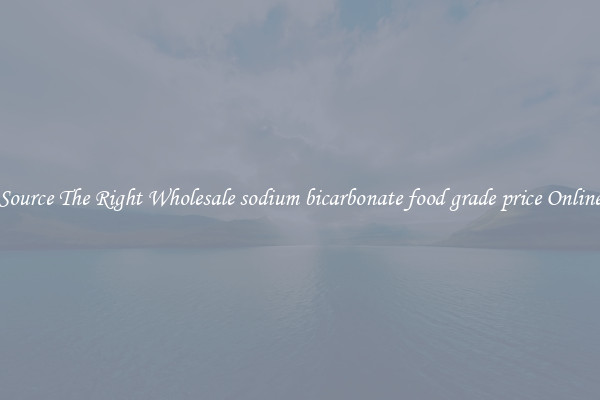 Source The Right Wholesale sodium bicarbonate food grade price Online