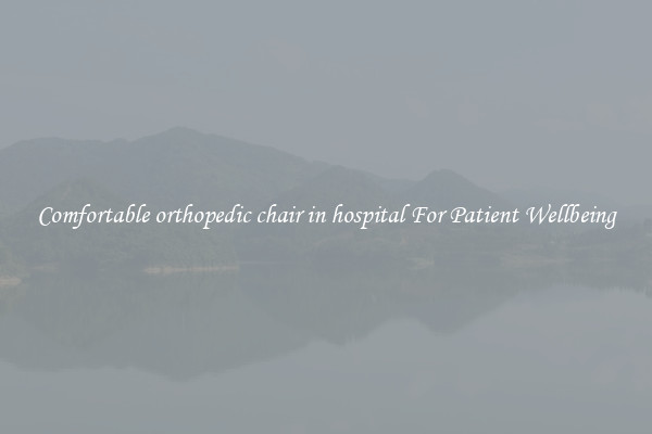 Comfortable orthopedic chair in hospital For Patient Wellbeing
