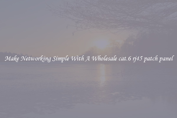 Make Networking Simple With A Wholesale cat.6 rj45 patch panel