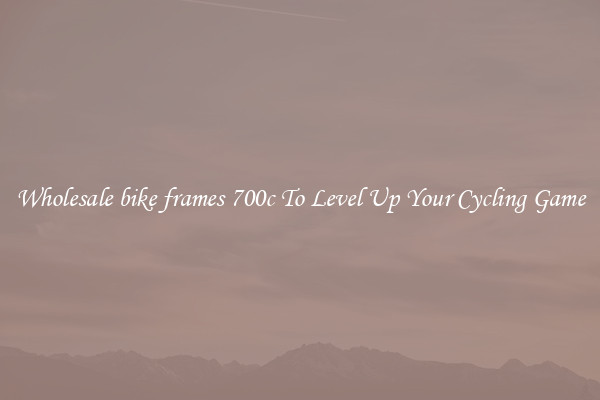 Wholesale bike frames 700c To Level Up Your Cycling Game