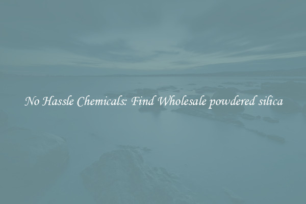No Hassle Chemicals: Find Wholesale powdered silica