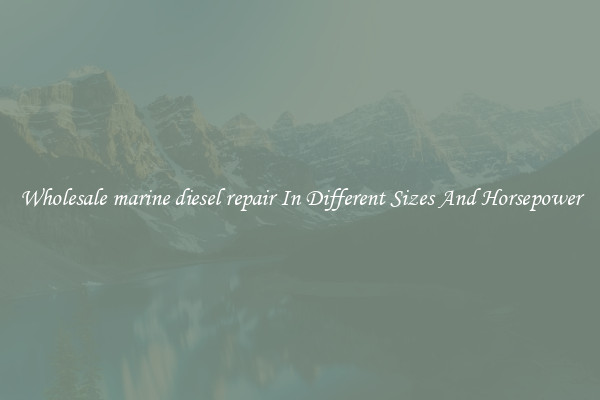 Wholesale marine diesel repair In Different Sizes And Horsepower