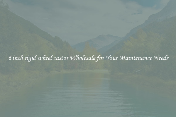6 inch rigid wheel castor Wholesale for Your Maintenance Needs
