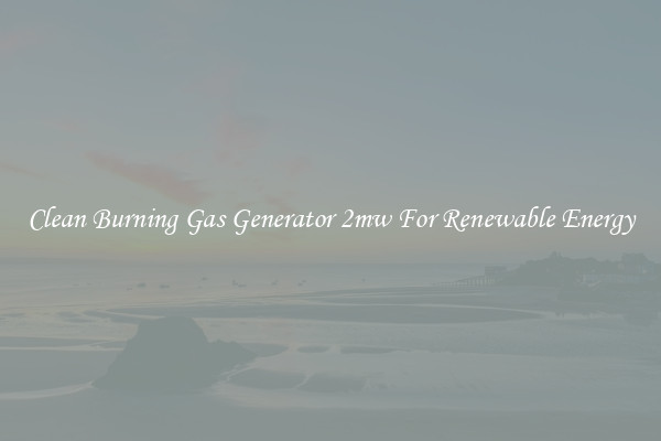 Clean Burning Gas Generator 2mw For Renewable Energy