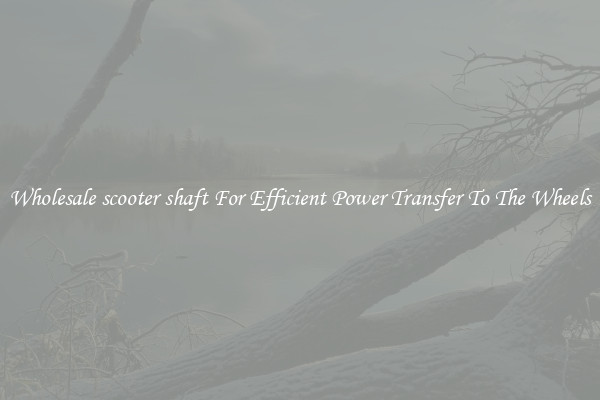 Wholesale scooter shaft For Efficient Power Transfer To The Wheels